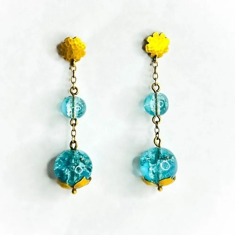 ANTIQUE- 10k Gold Art Nouveau Earrings Victorian Screwback Earrings ca.1894-5.3g